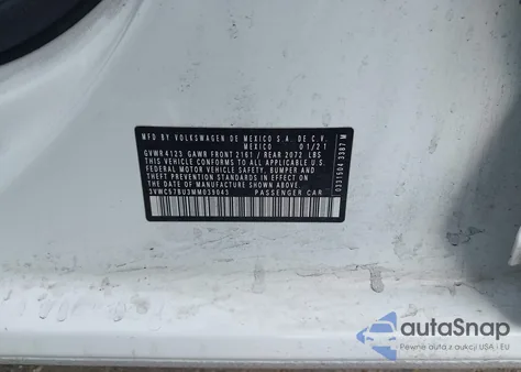 2021 Volkswagen Jetta 1.4T R-Line/1.4T S/1.4T Se z USA, uszkodzony, nr VIN 3VWC57BU3MM039043